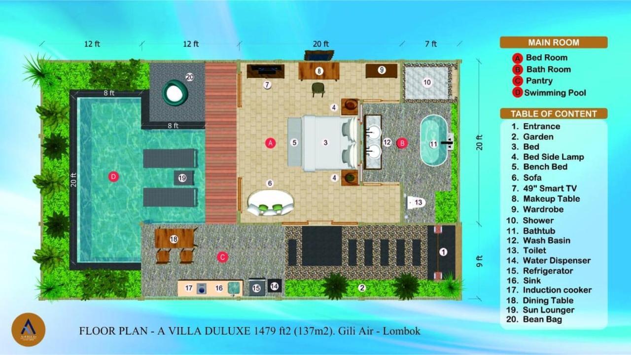 A Villa ギリ・アイル エクステリア 写真